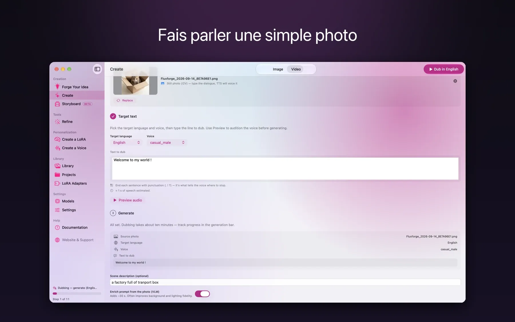 Fais parler une simple photo