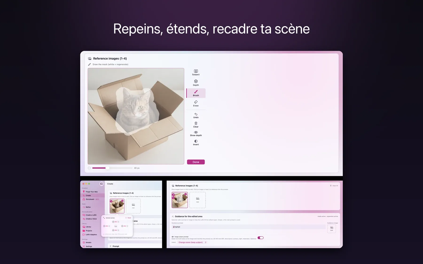 Repeins, étends, recadre ta scène