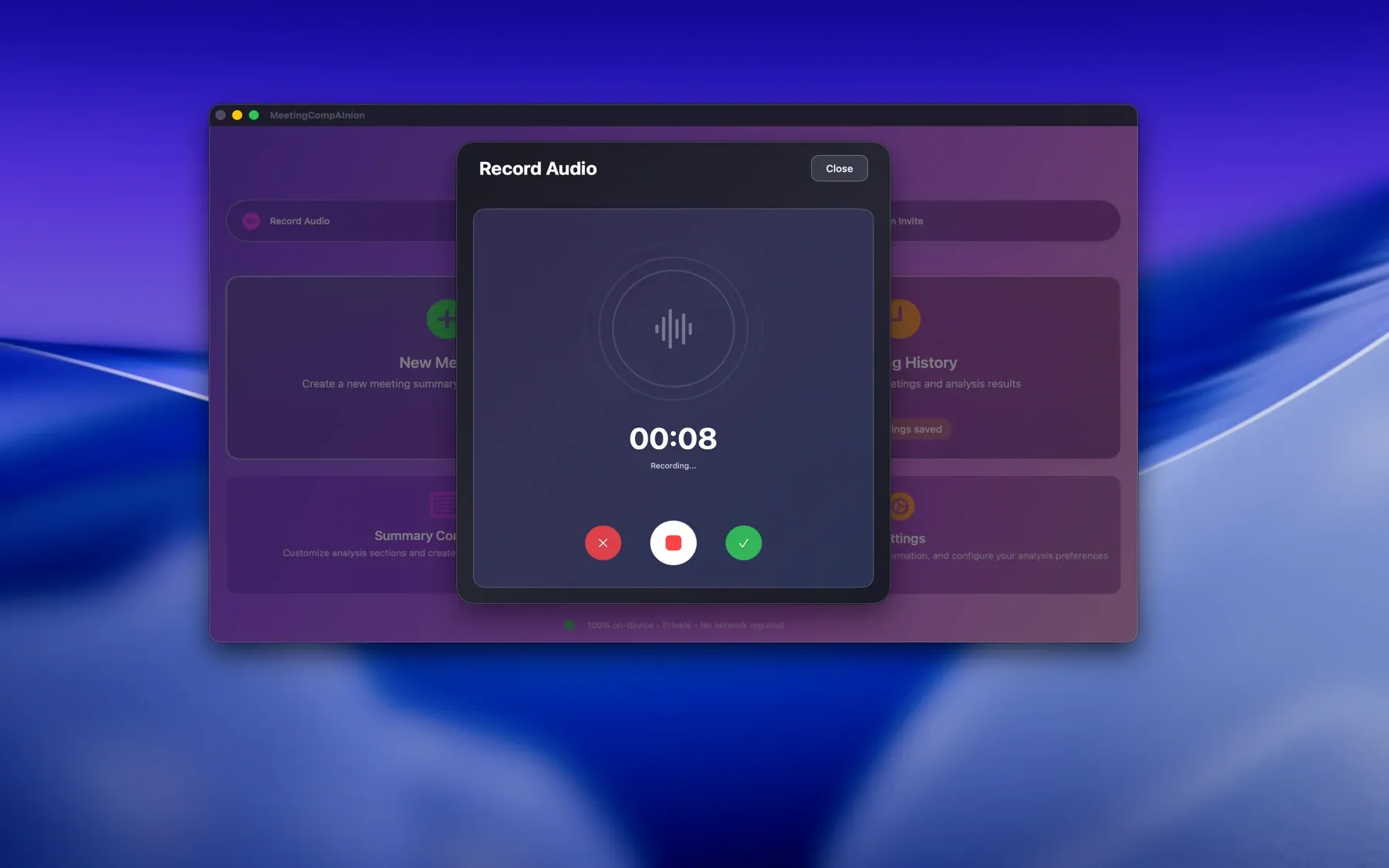 The Mac app: meeting history and report